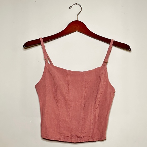 Blush pink corset style tank top; Cropped; Size Small - Picture 2 of 6